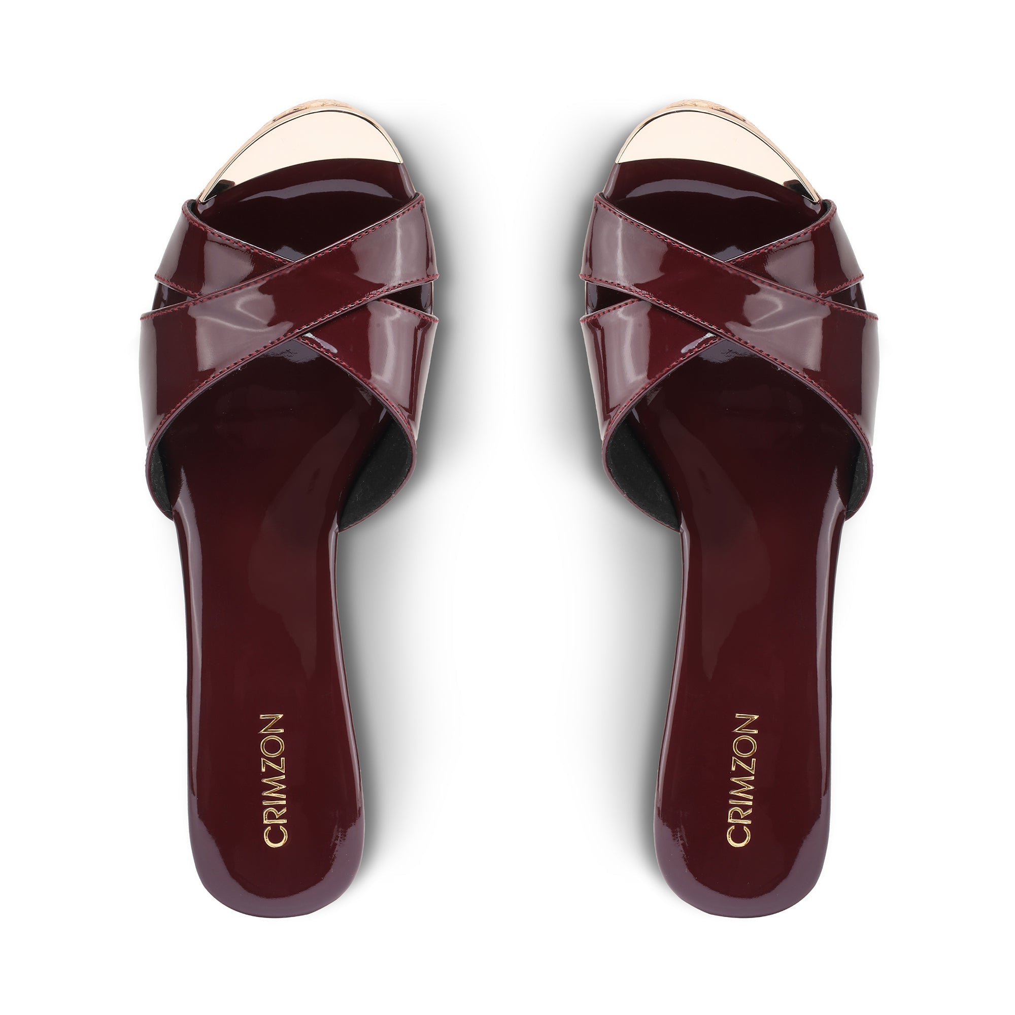 Aiyana- Burgundy Cork Heel Two Wedges Top Angle Aiyana- Burgundy Cork Heel Two Wedges Top Angle