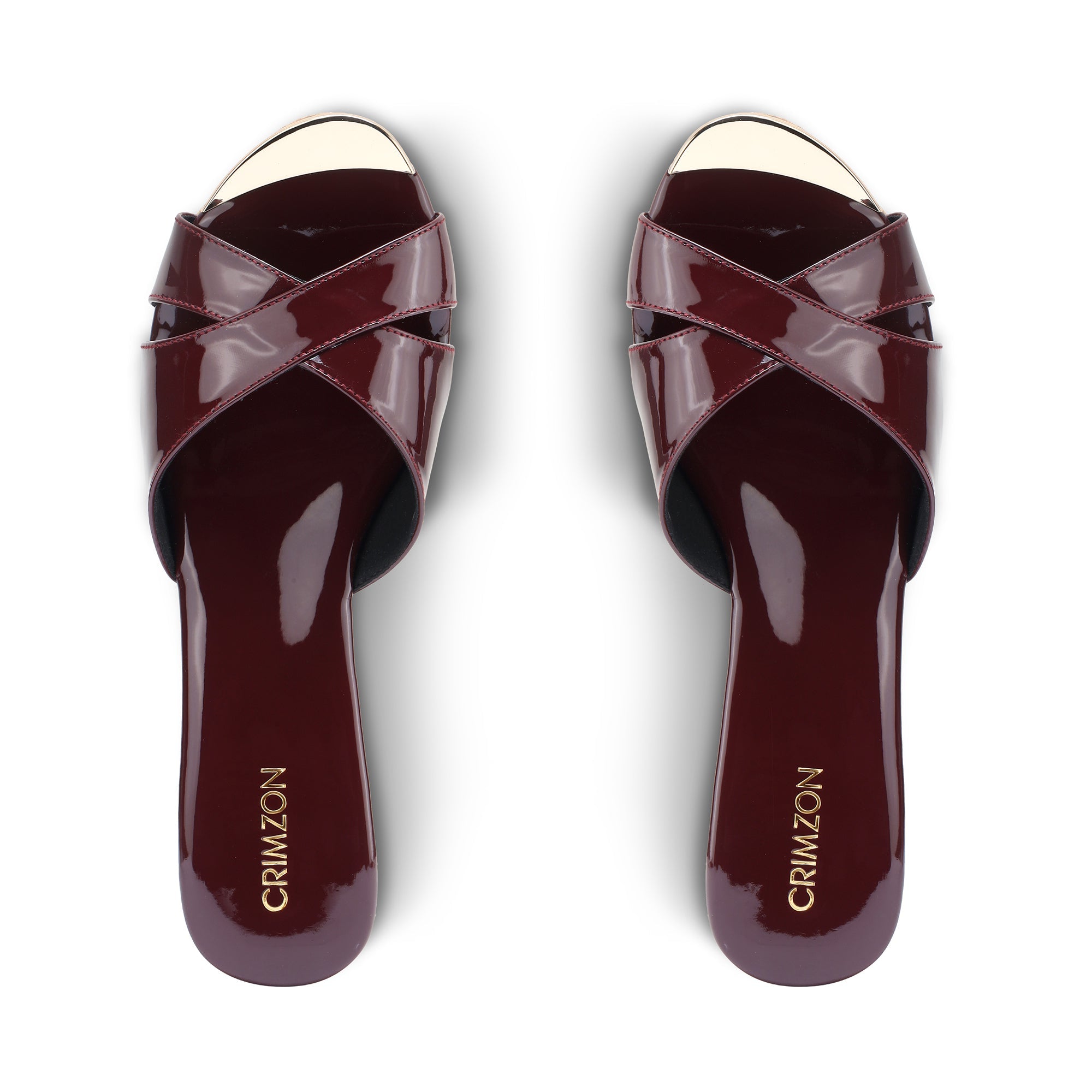Aiyana- Burgundy Two Wedges 2.5 Inches Top Angle Aiyana- Burgundy Two Wedges 2.5 Inches Top Angle