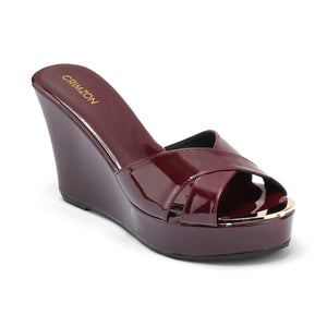 Aiyana- Burgundy Single Wedges