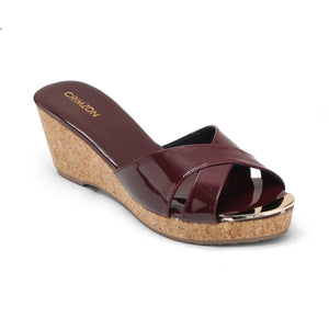 Aiyana- Burgundy Single Wedges 2.5 Inches
